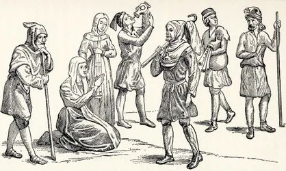 Costumes du peuple espagnol au treizième siècle, Espagne, extraits de « Spain: A Summary of Spanish History from the Moorish Conquest to the Fall of Granada, 711-1492 », par Henry Edward Watts, publié